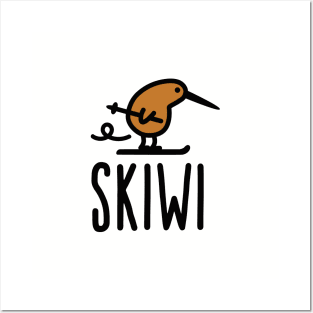 Skiwi funny kiwi New Zealand bird cartoon Posters and Art